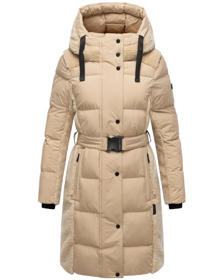 Navahoo Wintermantel Funkelteddy 14 Warmer Mantel mit Teddyplüsch-Akzenten und Taillengürtel von Navahoo