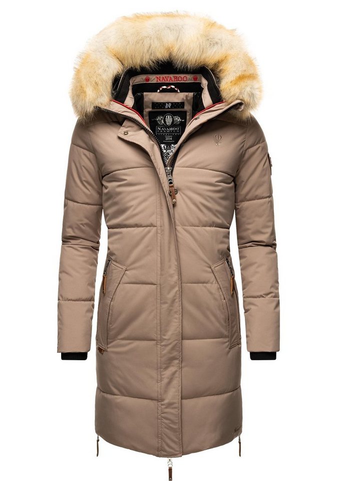 Navahoo Wintermantel Halina modischer Damen Winter Steppmantel mit Kapuze von Navahoo
