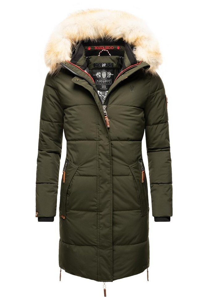 Navahoo Wintermantel Halina modischer Damen Winter Steppmantel mit Kapuze von Navahoo