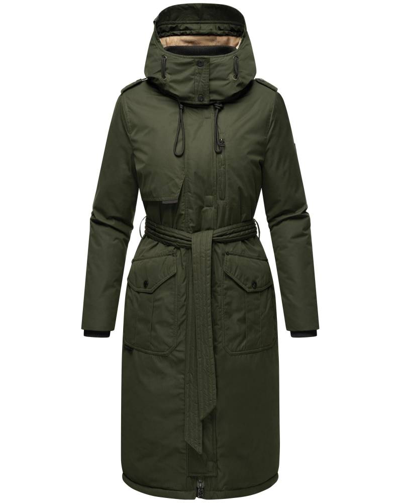 Navahoo Wintermantel "Hokulanii" Langer Winter Damenmantel mit Taillengürtel von Navahoo