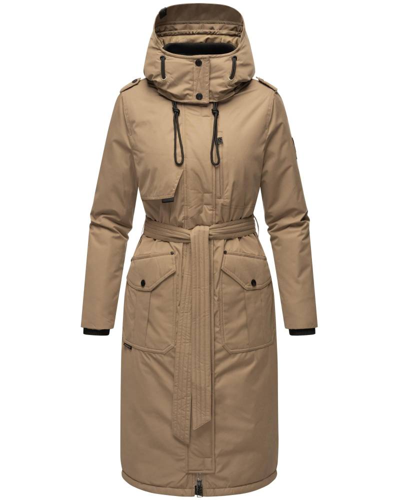 Navahoo Wintermantel "Hokulanii" Langer Winter Damenmantel mit Taillengürtel von Navahoo