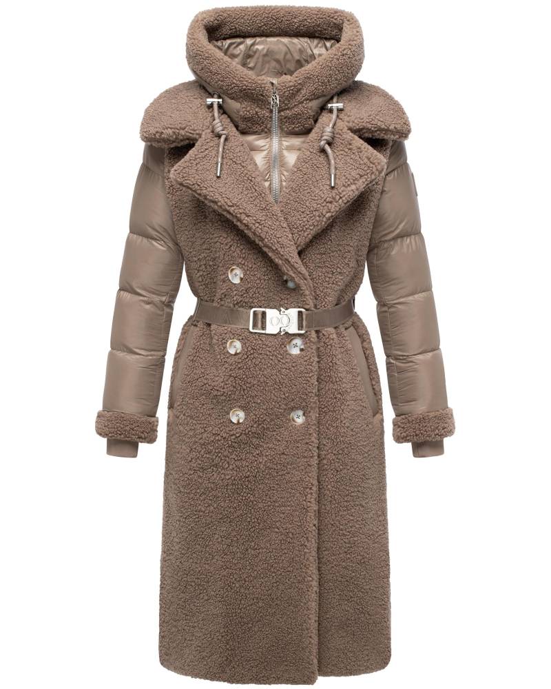Navahoo Wintermantel "Kuscheltraum 14" Modischer Damen Plüschmantel aus angesagtem Materialmix von Navahoo