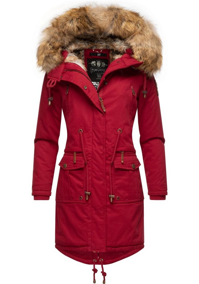 Navahoo Wintermantel Rosinchen stylischer Damen Winter Baumwollparka mit Kunstfell von Navahoo