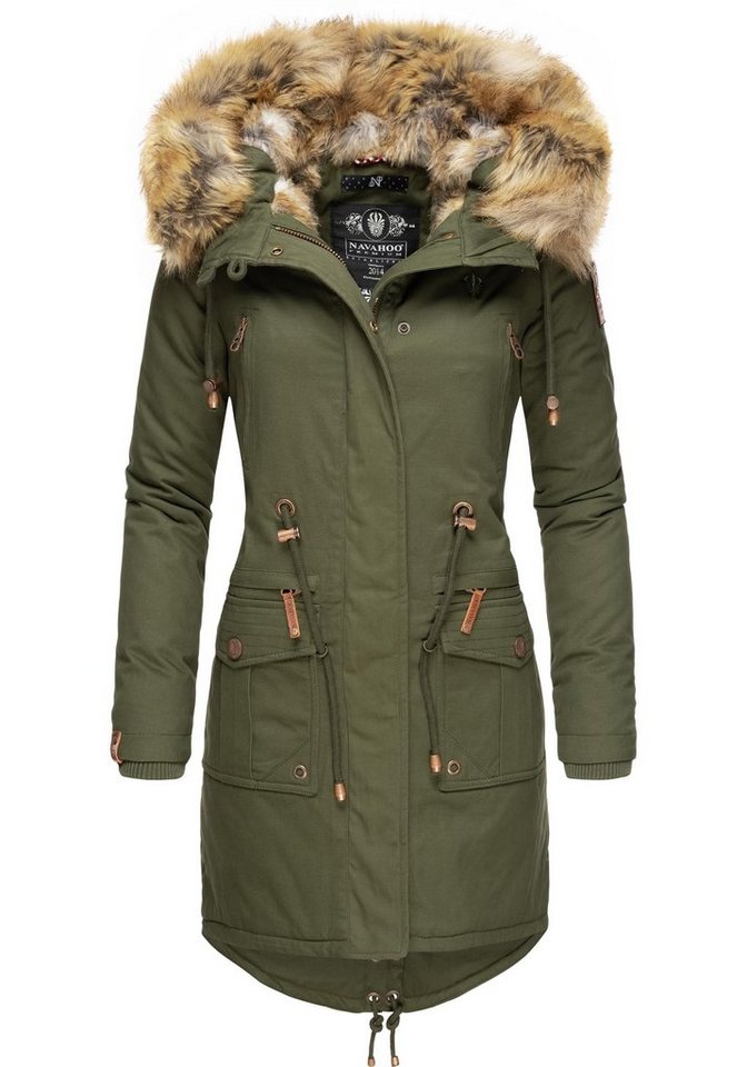 Navahoo Wintermantel Rosinchen stylischer Damen Winter Baumwollparka mit Kunstfell von Navahoo