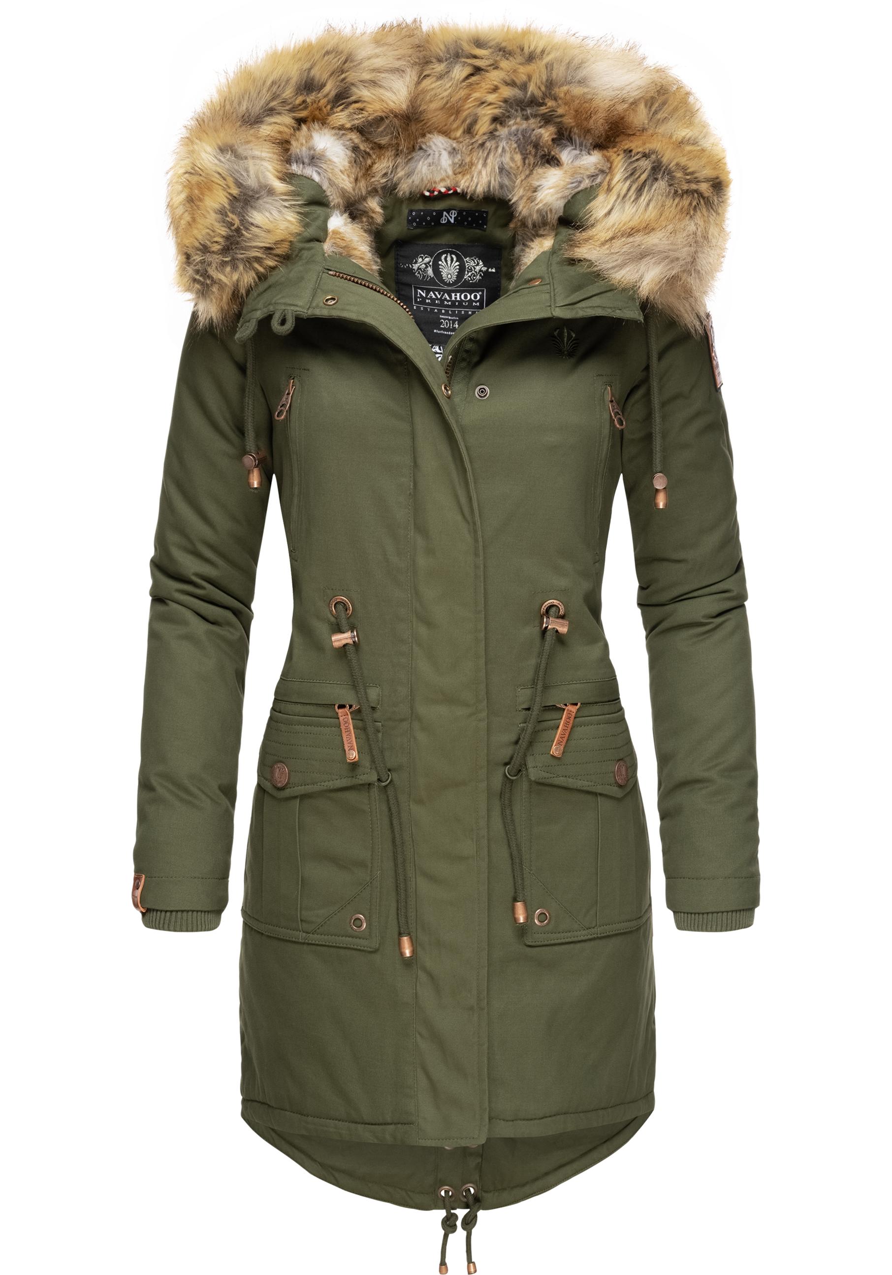 Navahoo Wintermantel "Rosinchen" stylischer Damen Winter Baumwollparka mit Kunstfell von Navahoo