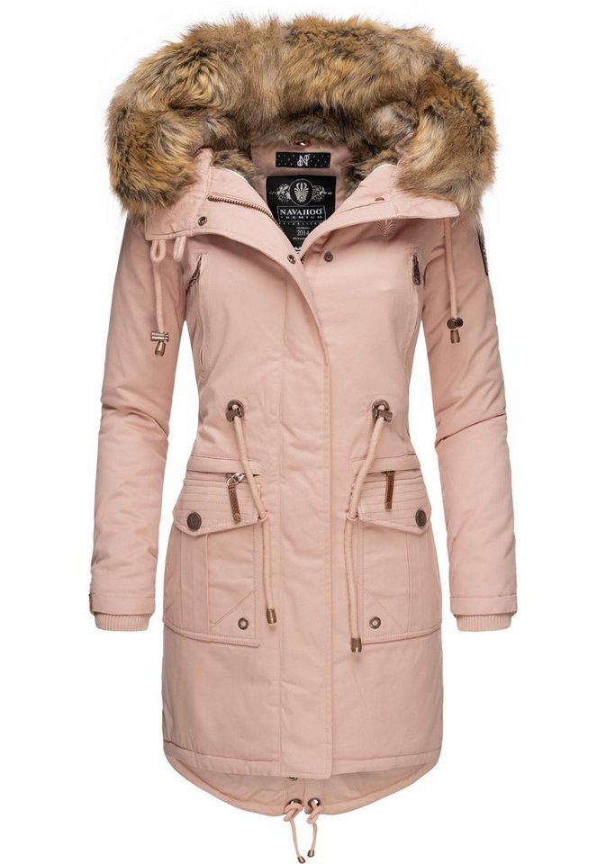 Navahoo Wintermantel Rosinchen stylischer Damen Winter Baumwollparka mit Kunstfell von Navahoo