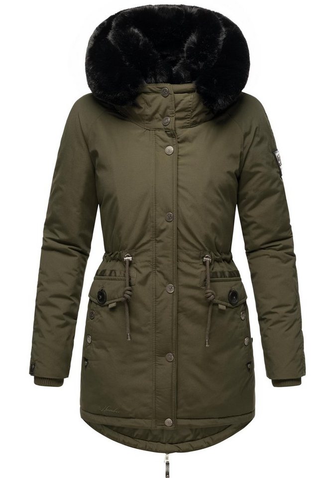 Navahoo Wintermantel Sweety Deluxe modischer Winterparka mit großer doppelter Kapuze von Navahoo