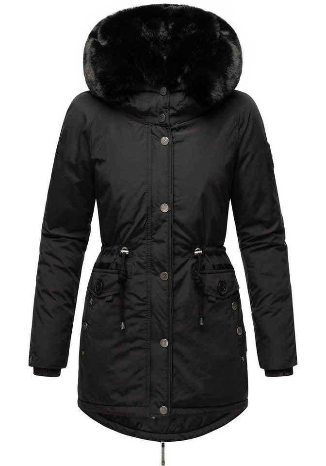 Navahoo Wintermantel Sweety Deluxe modischer Winterparka mit großer doppelter Kapuze von Navahoo