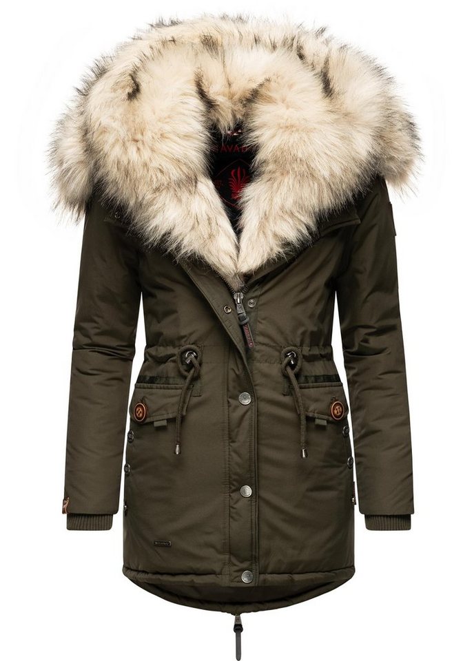 Navahoo Wintermantel Sweety abgefahrener Winterparka m. 2 Kunstpelz-Kapuzen von Navahoo