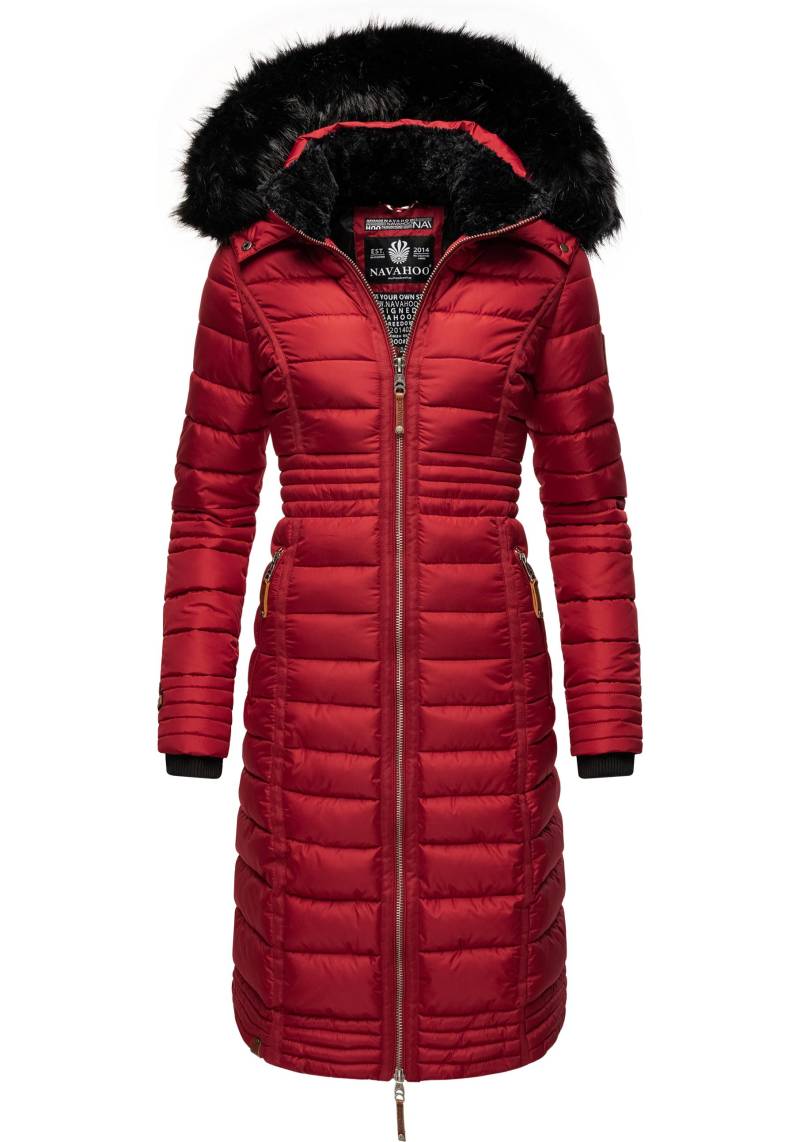 Navahoo Wintermantel "Umay" langer Damen Winter Steppmantel mit Kunstfellkapuze von Navahoo
