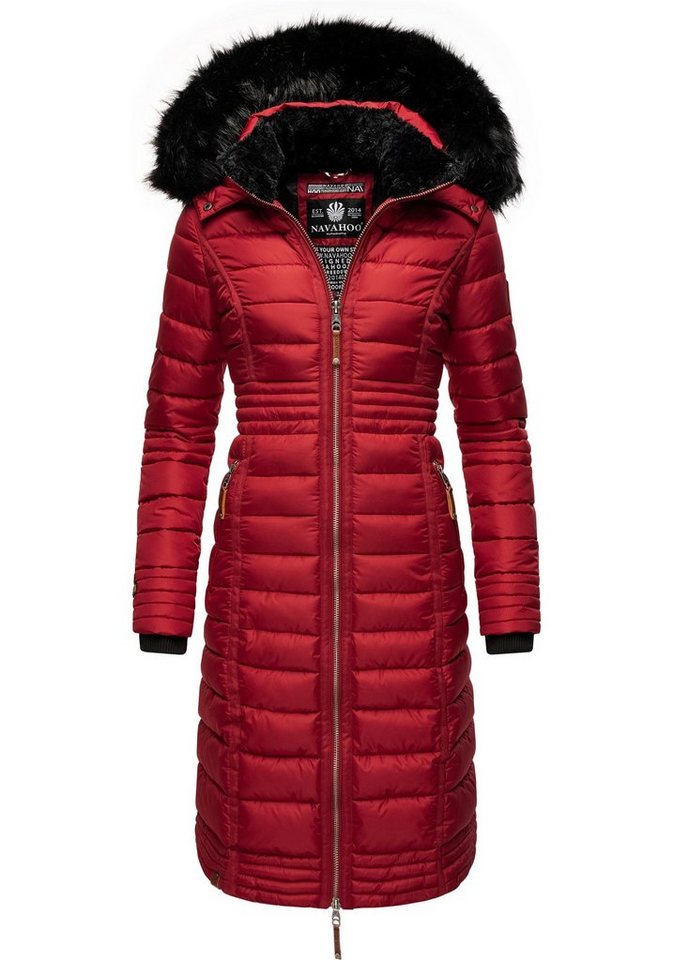 Navahoo Wintermantel Umay langer Damen Winter Steppmantel mit Kunstfellkapuze von Navahoo