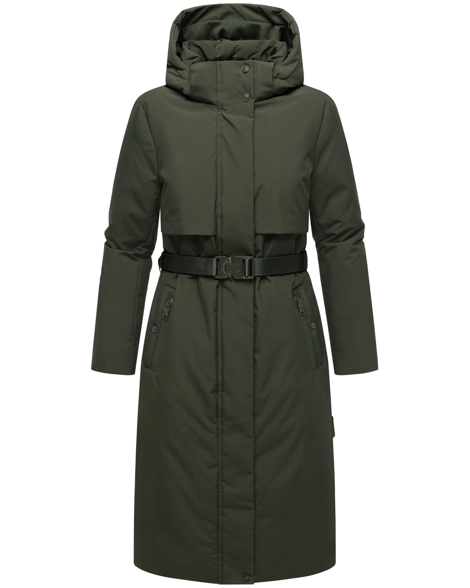Navahoo Wintermantel "Waldbummler 14" Wasserdichter Winterparka mit Kapuze und Taillengürtel von Navahoo
