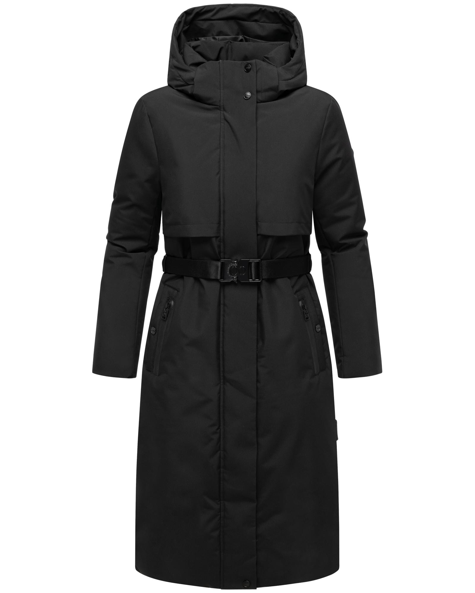 Navahoo Wintermantel "Waldbummler 14" Wasserdichter Winterparka mit Kapuze und Taillengürtel von Navahoo