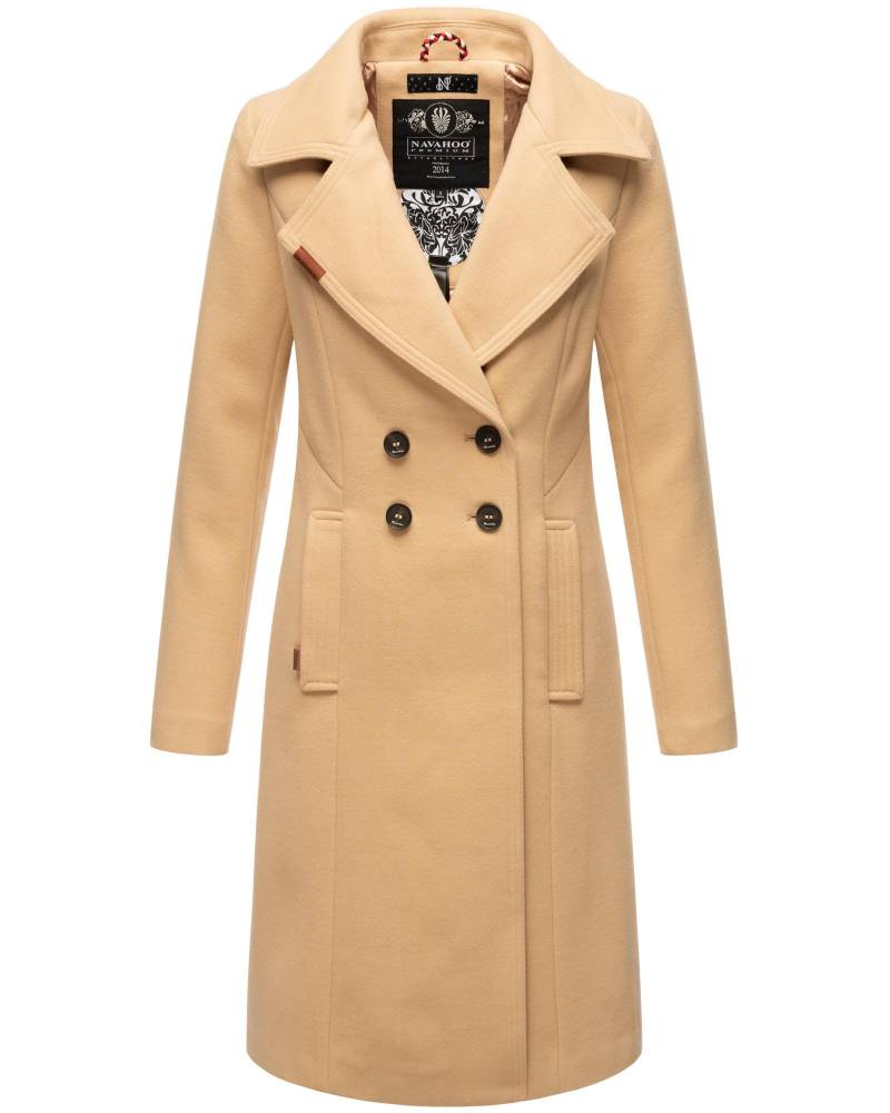 Navahoo Wintermantel "Wooly" edler Damen Trenchcoat in Wollmantel-Optik von Navahoo