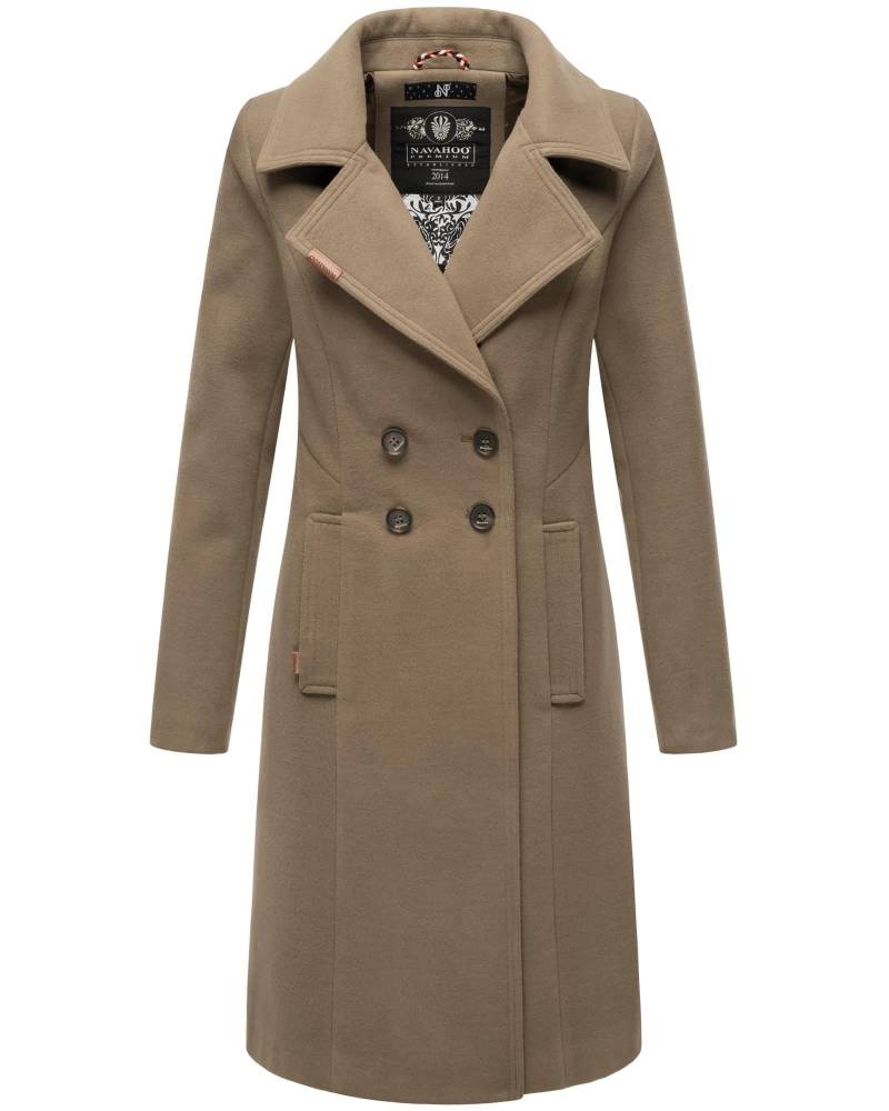 Navahoo Wintermantel "Wooly" edler Damen Trenchcoat in Wollmantel-Optik von Navahoo