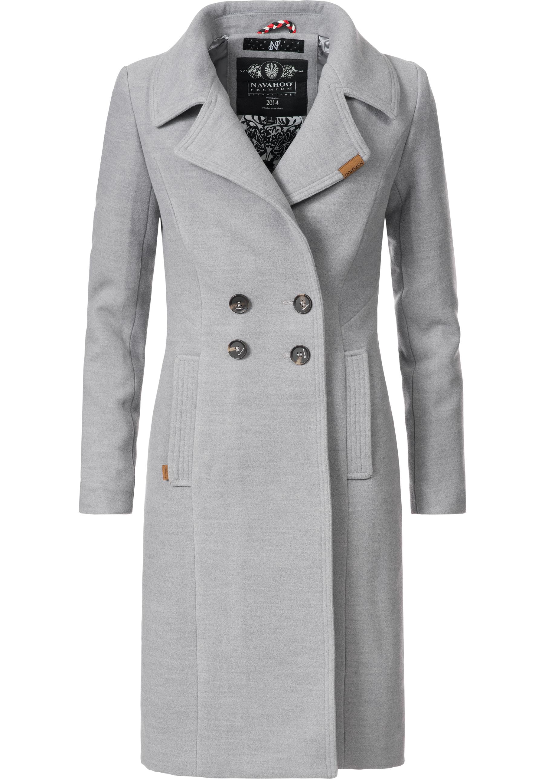 Navahoo Wintermantel "Wooly", edler Damen Trenchcoat in Wollmantel-Optik von Navahoo