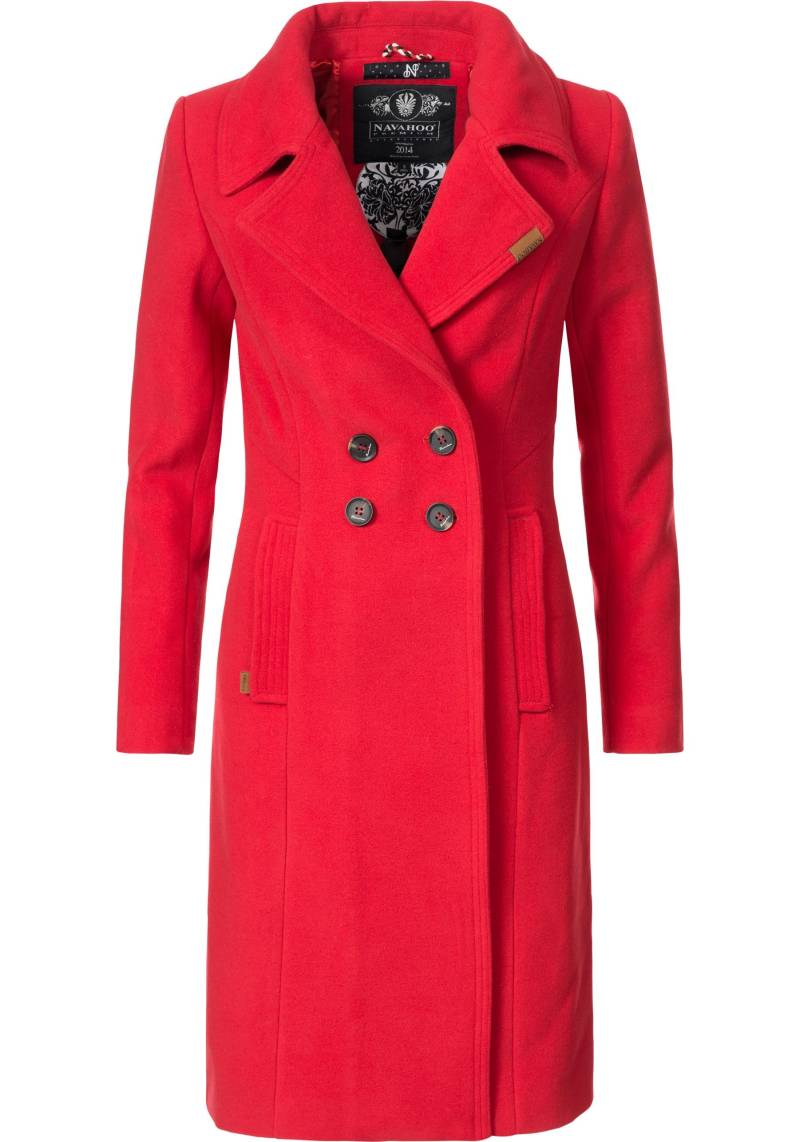 Navahoo Wintermantel "Wooly" edler Damen Trenchcoat in Wollmantel-Optik von Navahoo