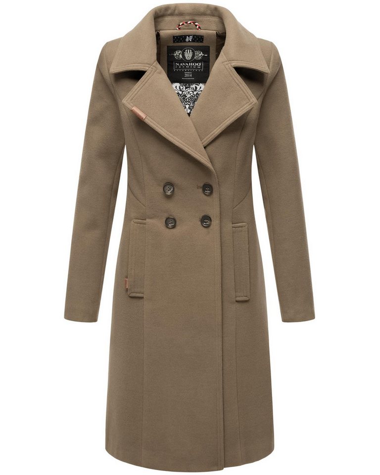 Navahoo Wintermantel Wooly edler Damen Trenchcoat in Wollmantel-Optik von Navahoo