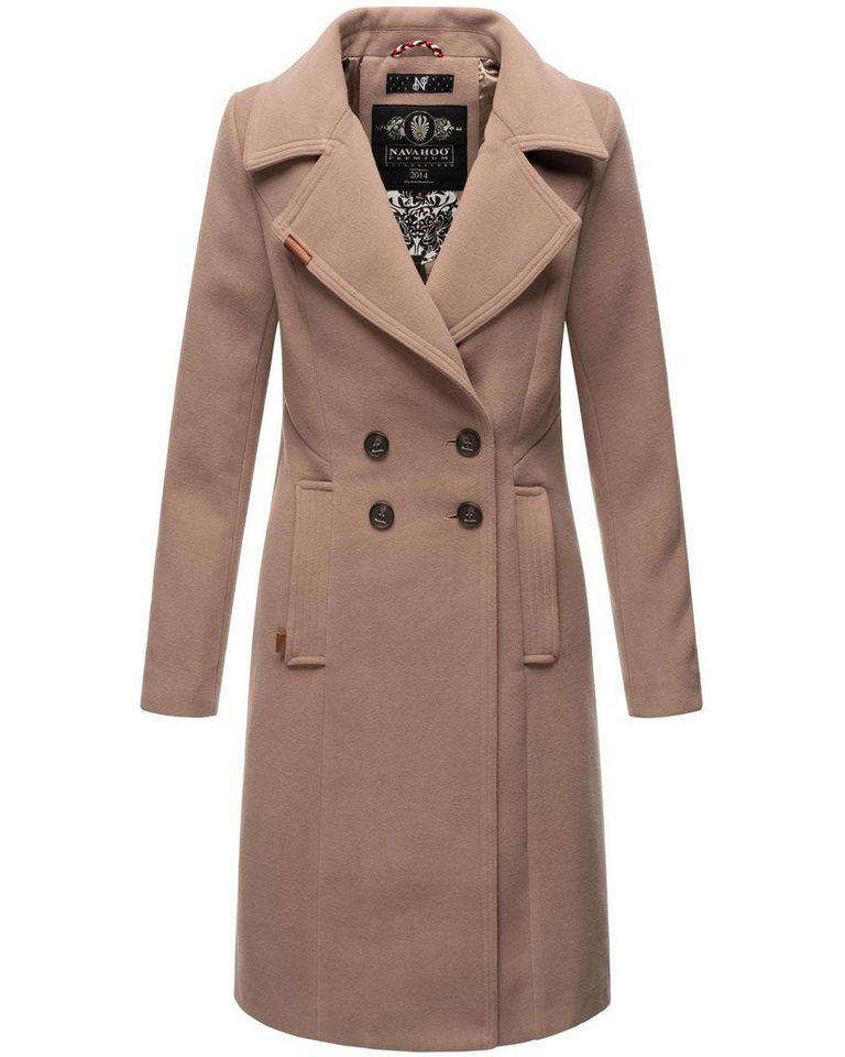Navahoo Wintermantel Wooly edler Damen Trenchcoat in Wollmantel-Optik von Navahoo