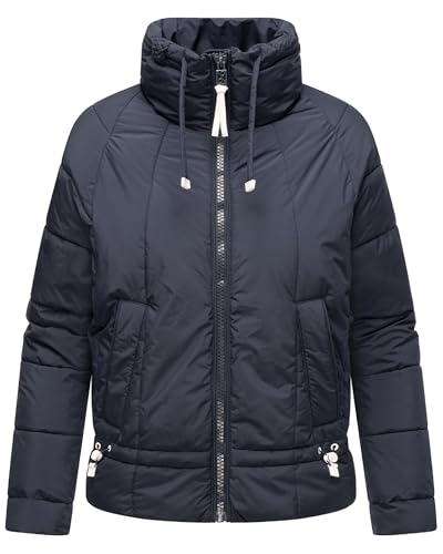 Navahoo leichte Damen Steppjacke Kurze Übergangsjacke Oversized mit Fledermausärmeln Luftzauber 14 Navy Gr. L von Navahoo