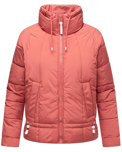 Navahoo leichte Damen Steppjacke aus recyceltem Material Kurze Übergangsjacke Oversized mit Fledermausärmeln Luftzauber 14 Rouge Gr. L von Navahoo