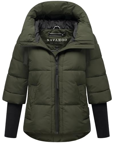 Navahoo moderne Damen Winterjacke warme Steppjacke mit Kapuze und Rippstrickärmeln Lotusherz XIV Dark Olive Gr. M Navahoo moderne Damen Winterjacke warme Steppjacke mit Kapuze und Rippstrickärmeln Lotusherz XIV Dark Olive Gr. M von Navahoo