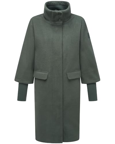 Navahoo modischer Damen Übergangsmantel in Woll-Optik Trenchcoat mit Rippstrick-Ärmeln Polarblüte 14 Stone Green Gr. L Navahoo modischer Damen Übergangsmantel in Woll-Optik Trenchcoat mit Rippstrick-Ärmeln Polarblüte 14 Stone Green Gr. L von Navahoo