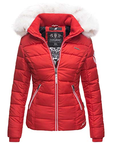 Navahoo warme Damen Winter Jacke Stepp Kurzjacke gefüttert B810 [B810-Khing-Rot-Gr.S] von Navahoo