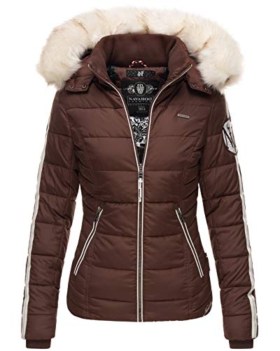 Navahoo warme Damen Winter Jacke Stepp Kurzjacke gefüttert B810 [B810-Khing-Schoko-Gr.S] von Navahoo