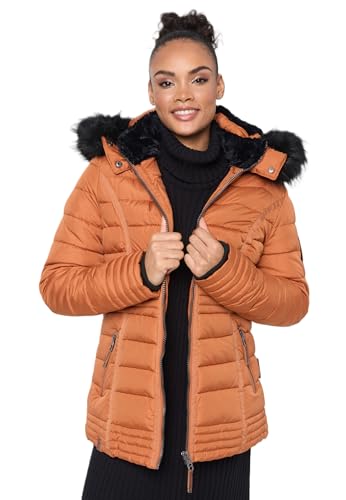 Navahoo warme Damen Winter Jacke Steppjacke mit Teddyfell B900 [B900-Umay-Pri.-Cinnamon-Gr.XXL] von Navahoo