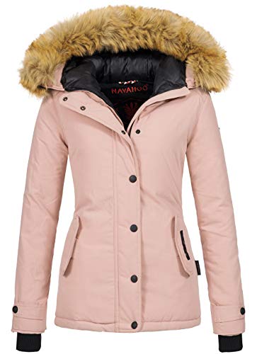 Navahoo warme Damen Winter Jacke Winterjacke Parka Mantel Kunstfell B392 [B392-Laura2-Rosa-Gr.XL] von Navahoo