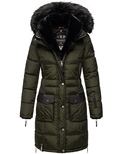 Navahoo warme Damen Winter Jacke Winterjacke Parka Stepp Mantel lang B871 [B871-Sinj-Olive-Gr.XXL] von Navahoo