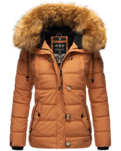 Navahoo warme Damen Winter Stepp Jacke Teddyfell Winterjacke Parka Mantel B831 [B831-Zoj-Cinnamon-Gr.S] von Navahoo