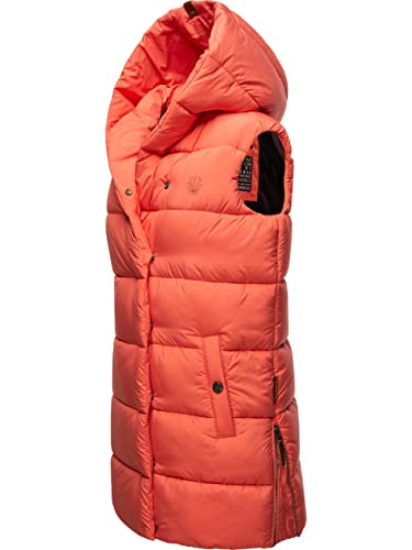Navahoo warme Damen Winter Steppweste lang mit Kapuze Madilynaa Coral Gr. XL von Navahoo