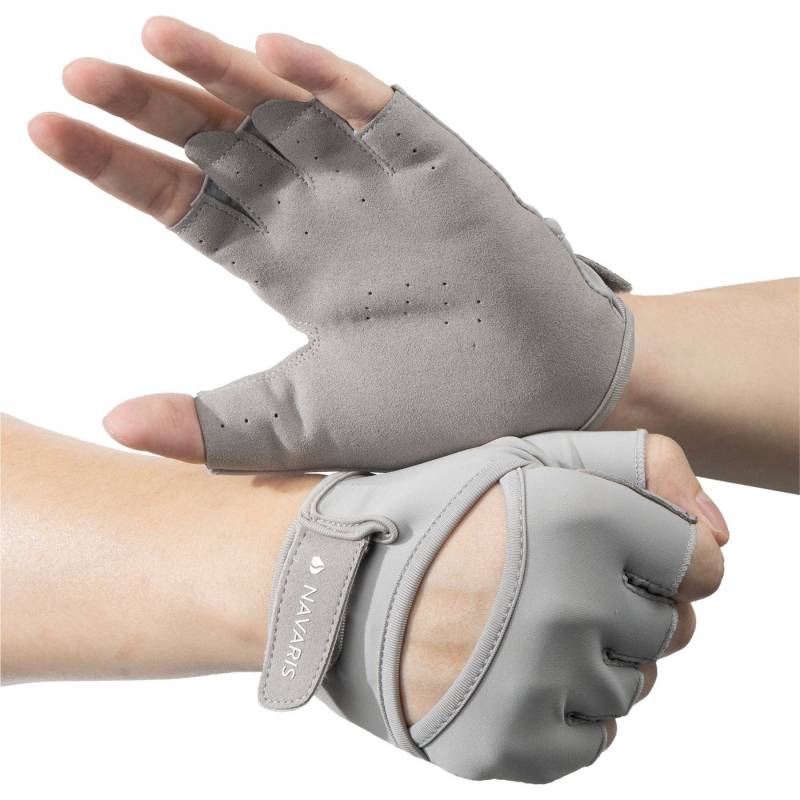 Navaris Angelhandschuhe Sporthandschuhe Frauen - Trainingshandschuhe Sport Fitness Kraftsport (1-St) Trainingshandschuhe Damen - Grau S - Fitness Handschuhe Gym von Navaris