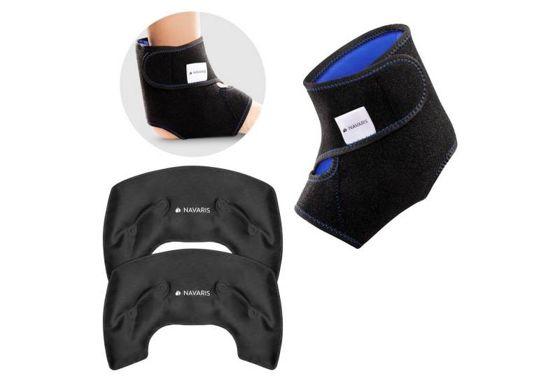 Navaris Wärmepad Gel-Kompresse kalt warm, 2x Kühlpads Fuß Knöchel, wiederverwendbar, 1-tlg. von Navaris