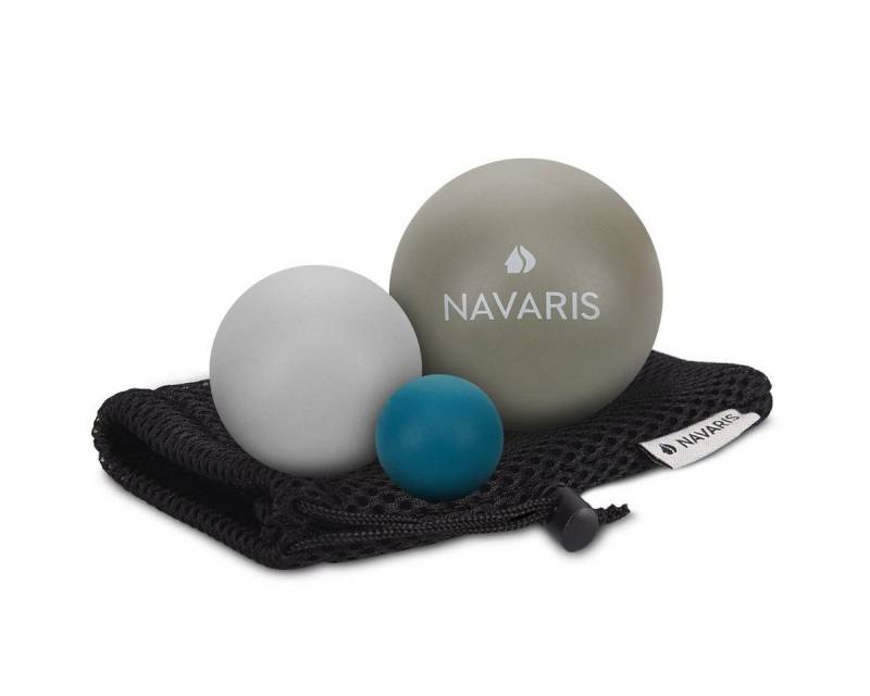 Navaris Massageball Massageball 3er Set - Faszien-, Gummi- und Lacrosseball, 3-tlg. von Navaris