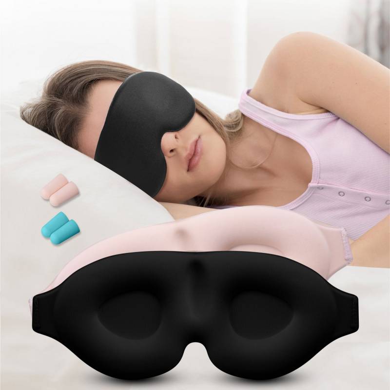 Navaris Schlafmaske 3D Schlafmaske 2er Set - Schlafbrille Herren Frauen - Schlafmasken, 1-tlg. von Navaris
