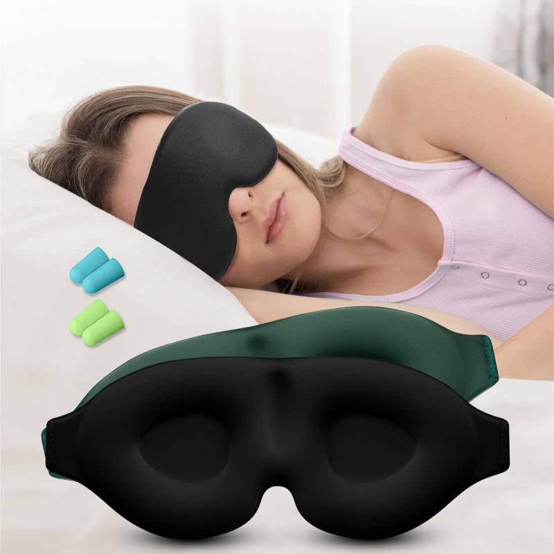 Navaris Schlafmaske 3D Schlafmaske 2er Set - Schlafbrille Herren Frauen - Schlafmasken, 1-tlg. von Navaris