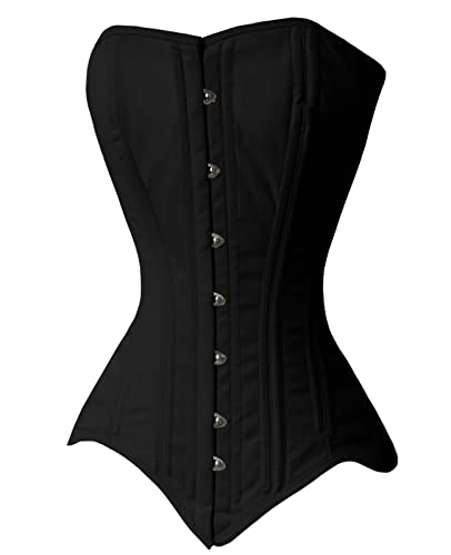 Naveed Damen Vollbrust Baumwolle Korsett, Heavy Duty Cotton Corset, Taillenkorsett für Taillenreduktion und Taillentraining (as3, numeric, numeric_32, regular, regular) von Naveed