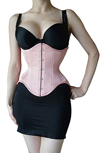 Naveed Starkes strapazierfähiges Korsett aus Baumwolle, Unterbrust Korsett, Heavy Duty Cotton Corset, Taillenkorsett (as3, numeric, numeric_34, regular, regular, Rosa) von Naveed