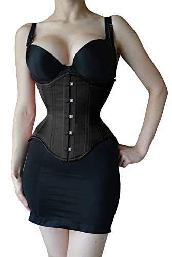 Naveed Starkes strapazierfähiges Korsett aus Baumwolle, Unterbrust Korsett, Heavy Duty Cotton Corset, Taillenkorsett (as3, numeric, numeric_36, regular, regular, Schwarz) von Naveed