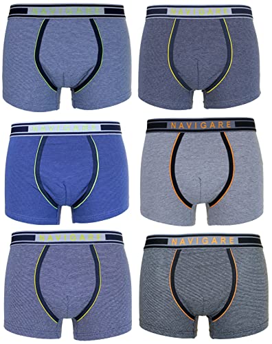 Navigare 6 Boxershorts für Herren, Unterwäsche, elastisch, elastisch, außen, verschiedene Muster, 21053z, XL von Navigare