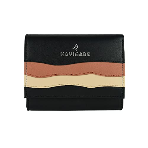 Navigare Damen Geldbörse aus Echtem Leder, Geräumig mit Geschenkbox von Navigare