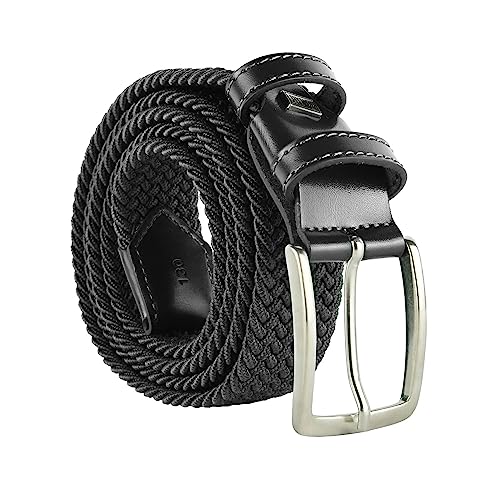Navigare Elastischer geflochtener Gürtel, hergestellt in Italien, für Damen und Herren, mit Einsätzen aus echtem Leder von Navigare