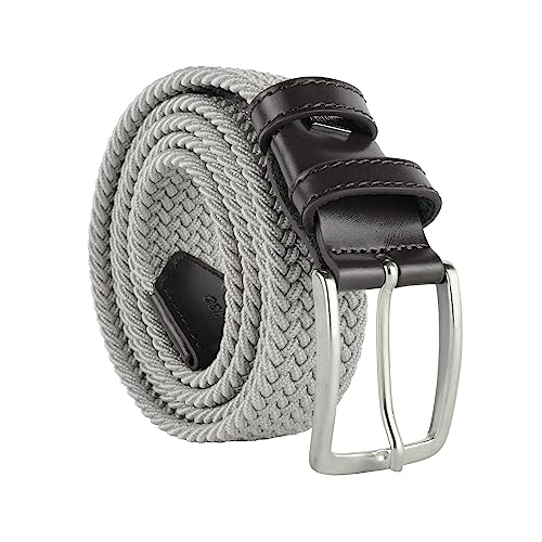 Navigare Elastischer geflochtener Gürtel, hergestellt in Italien, für Damen und Herren, mit Einsätzen aus echtem Leder von Navigare