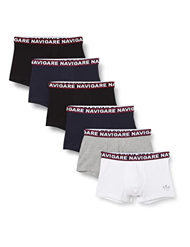 Navigare Herren 322 Boxer (Pacco Da 6), Multicolore (Bianco/ Nero/Antracite/ Navi), X-Large von Navigare