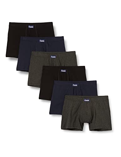 Navigare Herren 573 Boxershorts, Mehrfarbig (Grigio/Nero/Navi Grigio/Nero/Navi), Large , 6er Pack von Navigare