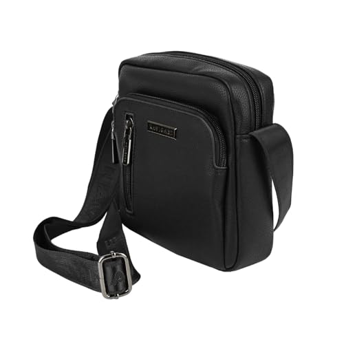Navigare Herren-Umhängetasche mit Verstellbarem Schultergurt, aus Kunstleder, mit Mehreren Taschen von Navigare
