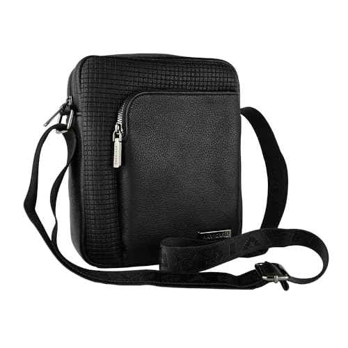Navigare Herren-Umhängetasche mit Verstellbarem Schultergurt, aus Kunstleder, mit Mehreren Taschen von Navigare
